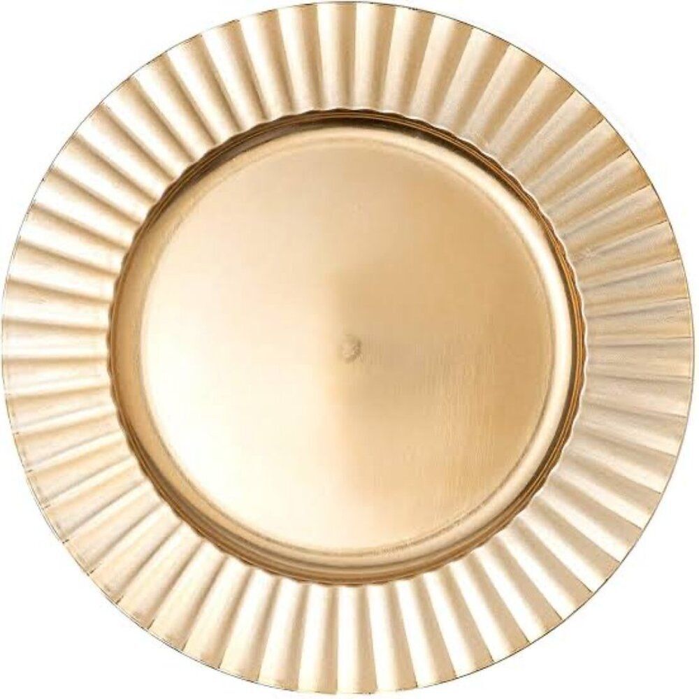 PALATE &‎ PLATE Gold Crown Fluted Charger Plate Set of 4